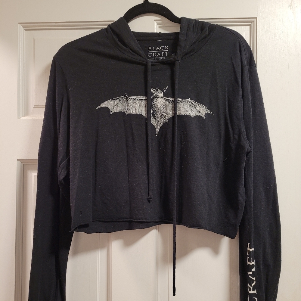 Blackcraft black bat cropped sweater